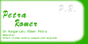 petra romer business card